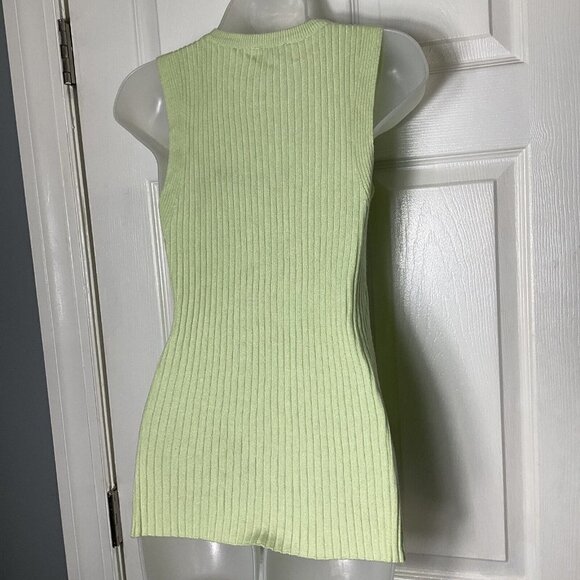 TOPSHOP Ribbed Knit Tank Green - Picture 10 of 16